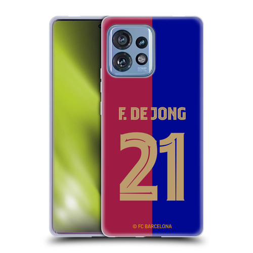 FC Barcelona 2024/25 Players Home Kit Frenkie de Jong Soft Gel Case for Motorola Moto Edge 40 Pro/Plus 2023
