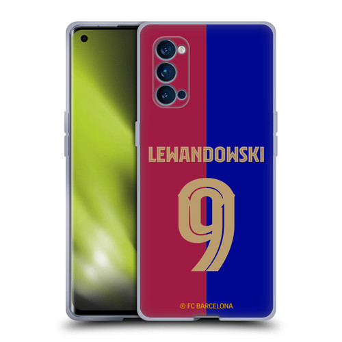 FC Barcelona 2024/25 Players Home Kit Robert Lewandowski Soft Gel Case for OPPO Reno 4 Pro 5G