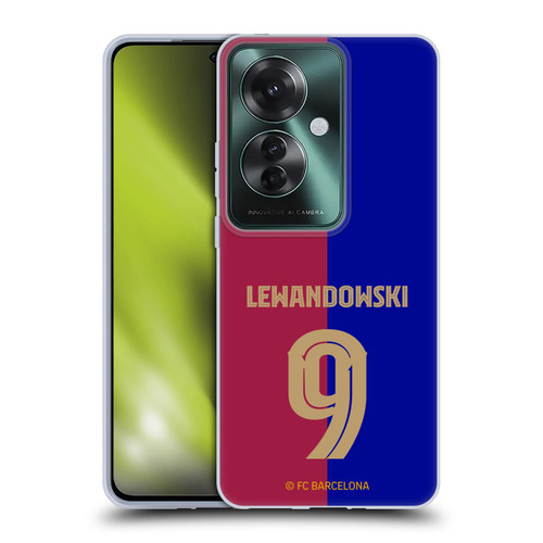 FC Barcelona 2024/25 Players Home Kit Robert Lewandowski Soft Gel Case for OPPO Reno11 F 5G / F25 Pro 5G