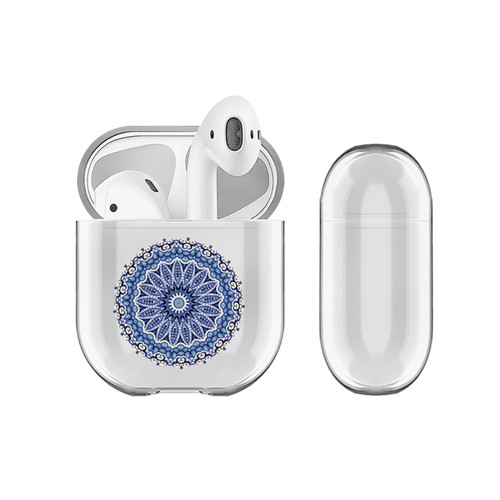 Monika Strigel Mandala Blue Clear Hard Crystal Cover for Apple AirPods 1 1st Gen / 2 2nd Gen Charging Case