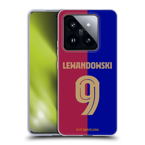 FC Barcelona 2024/25 Players Home Kit Robert Lewandowski Soft Gel Case for Xiaomi 14 Pro
