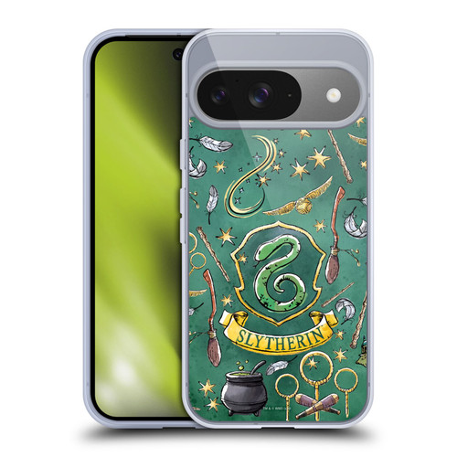 Harry Potter Deathly Hallows XIII Slytherin Pattern Soft Gel Case for Google Pixel 9 / Pixel 9 Pro