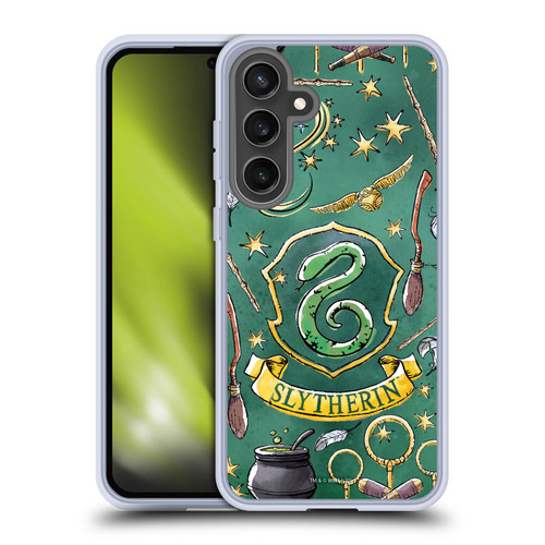 Harry Potter Deathly Hallows XIII Slytherin Pattern Soft Gel Case for Samsung Galaxy S24 FE