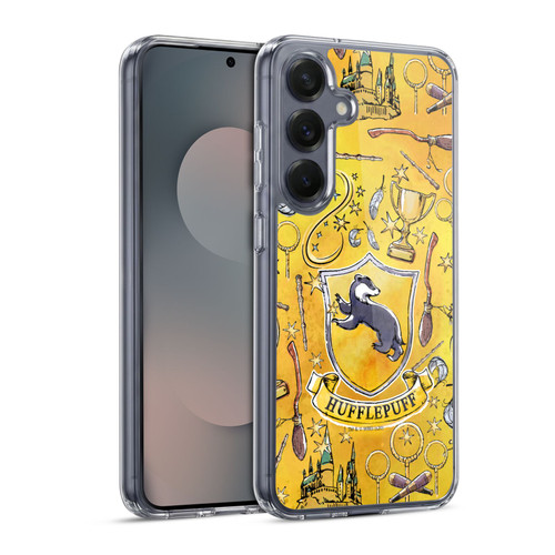 Harry Potter Deathly Hallows XIII Hufflepuff Pattern Soft Gel Case for Samsung Galaxy S25 & MagSafe