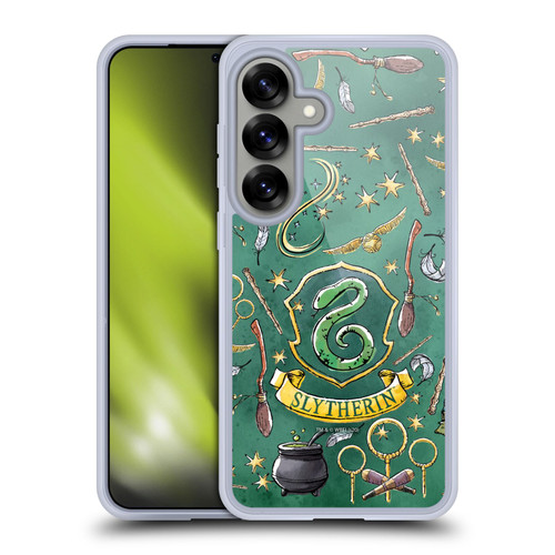 Harry Potter Deathly Hallows XIII Slytherin Pattern Soft Gel Case for Samsung Galaxy S25 & MagSafe