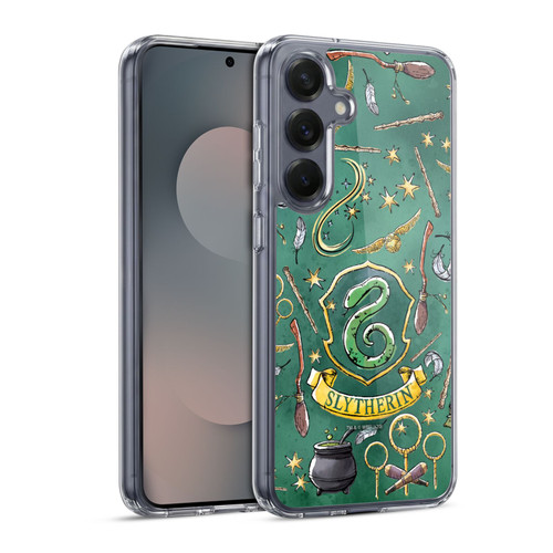 Harry Potter Deathly Hallows XIII Slytherin Pattern Soft Gel Case for Samsung Galaxy S25 & MagSafe