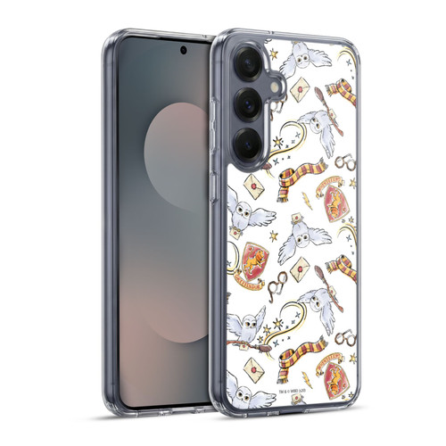 Harry Potter Deathly Hallows XIII Hedwig Owl Pattern Soft Gel Case for Samsung Galaxy S25+ & MagSafe