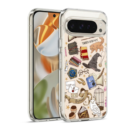 Harry Potter Deathly Hallows XXXVII Hogwarts Pattern Soft Gel Case for Google Pixel 9 / Pixel 9 Pro