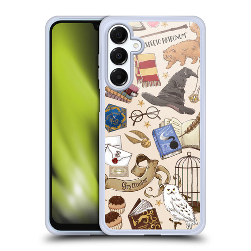 Harry Potter Deathly Hallows XXXVII Hogwarts Pattern Soft Gel Case for Samsung Galaxy A16 5G & MagSafe