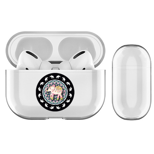 Monika Strigel Round Elephant Boho Clear Hard Crystal Cover for Apple AirPods Pro Charging Case