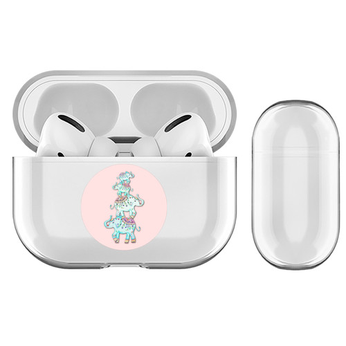 Monika Strigel Round Elephant Peach Clear Hard Crystal Cover for Apple AirPods Pro Charging Case