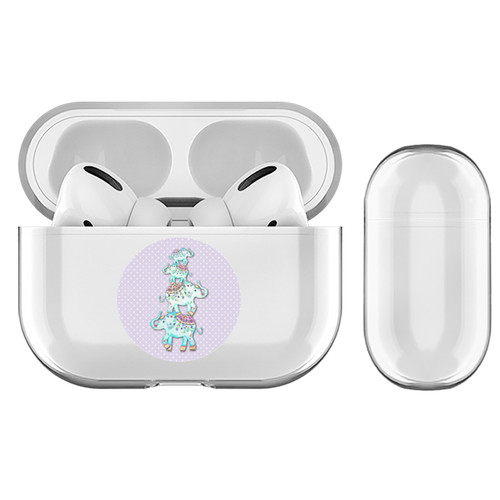 Monika Strigel Round Elephant Purple Clear Hard Crystal Cover for Apple AirPods Pro Charging Case