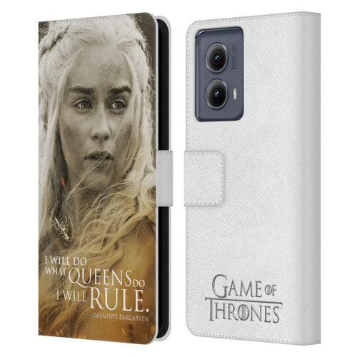 HBO Game of Thrones Character Portraits Daenerys Targaryen Leather Book Wallet Case Cover For Motorola Edge (2024)