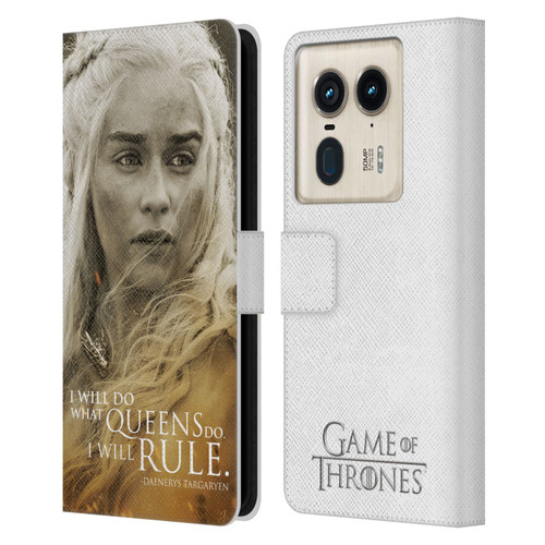 HBO Game of Thrones Character Portraits Daenerys Targaryen Leather Book Wallet Case Cover For Motorola Edge 50 Ultra/X50 Ultra