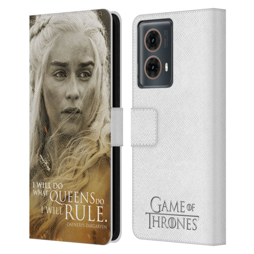 HBO Game of Thrones Character Portraits Daenerys Targaryen Leather Book Wallet Case Cover For Motorola Moto G85