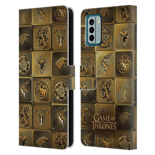 HBO Game of Thrones Golden Sigils All Houses Leather Book Wallet Case Cover For Nokia G42
