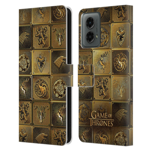 HBO Game of Thrones Golden Sigils All Houses Leather Book Wallet Case Cover For Motorola Moto G (2024)