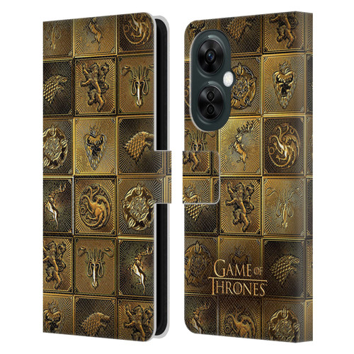 HBO Game of Thrones Golden Sigils All Houses Leather Book Wallet Case Cover For OnePlus Nord N30