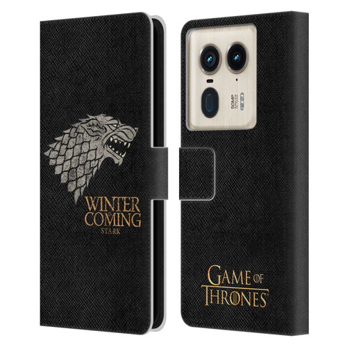 HBO Game of Thrones House Mottos Stark Leather Book Wallet Case Cover For Motorola Edge 50 Ultra/X50 Ultra