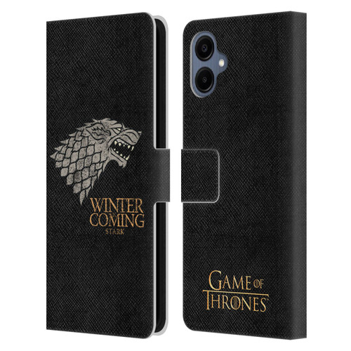 HBO Game of Thrones House Mottos Stark Leather Book Wallet Case Cover For Samsung Galaxy A06 4G