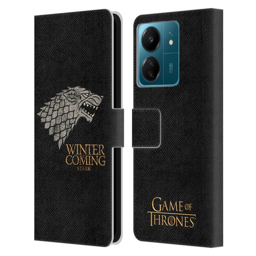 HBO Game of Thrones House Mottos Stark Leather Book Wallet Case Cover For Xiaomi Redmi 13C 4G