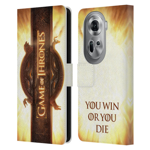 HBO Game of Thrones Key Art Opening Sequence Leather Book Wallet Case Cover For OPPO Reno11 Pro