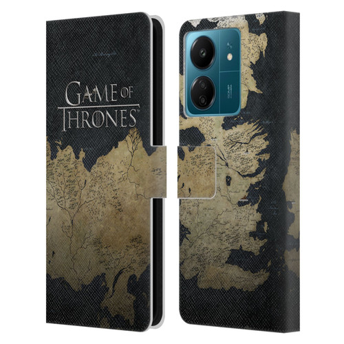 HBO Game of Thrones Key Art Westeros Map Leather Book Wallet Case Cover For Xiaomi Redmi 13C 4G
