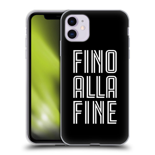 Juventus Football Club Type Fino Alla Fine Black Soft Gel Case for Apple iPhone 11