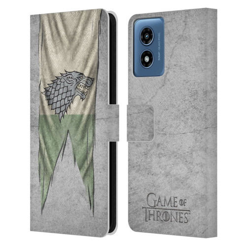 HBO Game of Thrones Sigil Flags Stark Leather Book Wallet Case Cover For Motorola Moto G Play (2024)