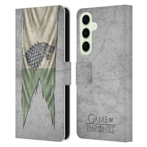 HBO Game of Thrones Sigil Flags Stark Leather Book Wallet Case Cover For Samsung Galaxy S25+