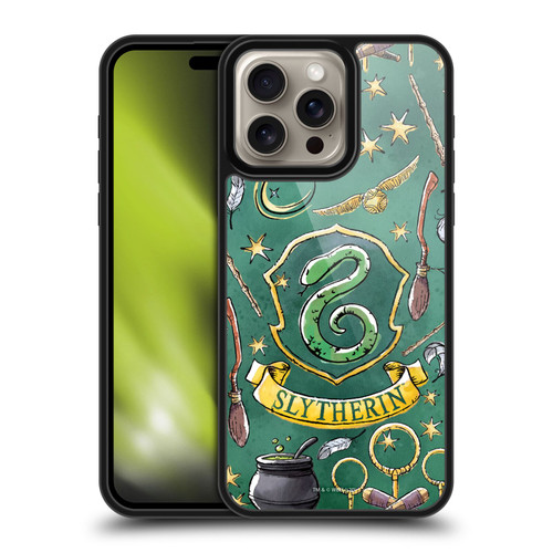 Harry Potter Deathly Hallows XIII Slytherin Pattern Gel Armour Case For Apple iPhone 16 Pro Max