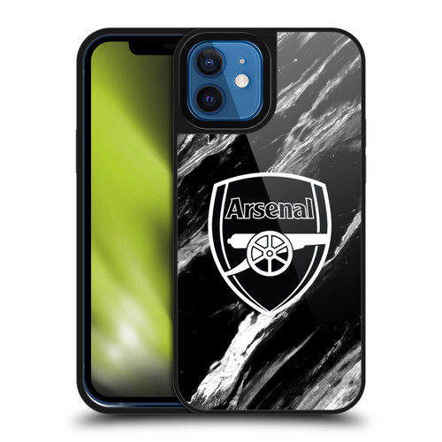 Arsenal FC Crest Patterns Marble Gel Armour Case For Apple iPhone 12 / iPhone 12 Pro