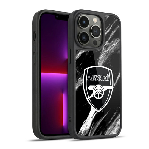 Arsenal FC Crest Patterns Marble Gel Armour Case For Apple iPhone 13 Pro