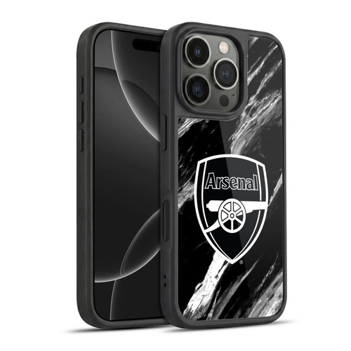 Arsenal FC Crest Patterns Marble Gel Armour Case For Apple iPhone 16 Pro