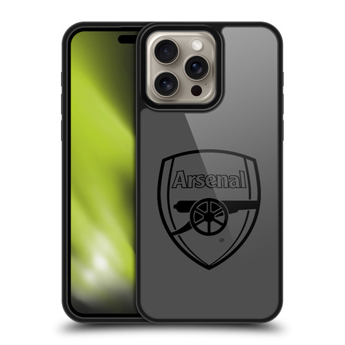 Arsenal FC Crest 2 Black Logo Gel Armour Case For Apple iPhone 16 Pro Max
