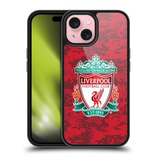 Liverpool Football Club Digital Camouflage Home Red Crest Gel Armour Case For Apple iPhone 15
