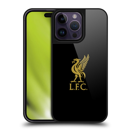 Liverpool Football Club Liver Bird Gold Logo On Black Gel Armour Case For Apple iPhone 14 Pro Max