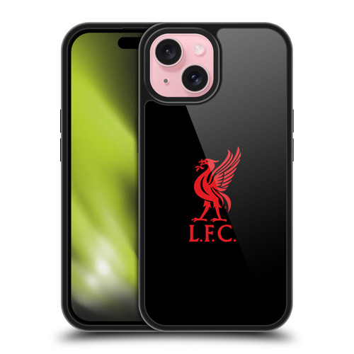 Liverpool Football Club Liver Bird Red Logo On Black Gel Armour Case For Apple iPhone 15