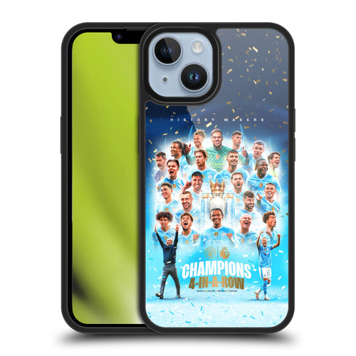 Manchester City Man City FC 2024 Premier League Champions Team Poster Gel Armour Case For Apple iPhone 14