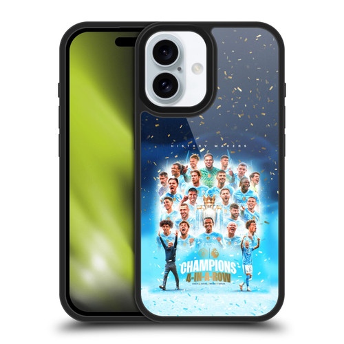 Manchester City Man City FC 2024 Premier League Champions Team Poster Gel Armour Case For Apple iPhone 16