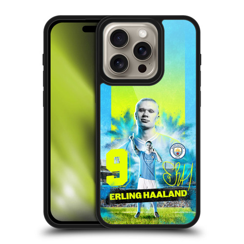 Manchester City Man City FC 2023/24 First Team Erling Haaland Gel Armour Case For Apple iPhone 16 Pro