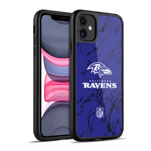 NFL Baltimore Ravens Graphics Coloured Marble Gel Armour Case For Apple iPhone 11