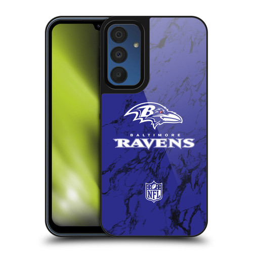NFL Baltimore Ravens Graphics Coloured Marble Gel Armour Case For Samsung Galaxy A15
