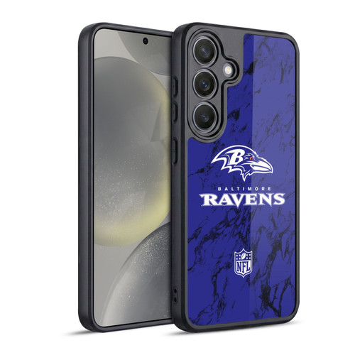 NFL Baltimore Ravens Graphics Coloured Marble Gel Armour Case For Samsung Galaxy S24 5G