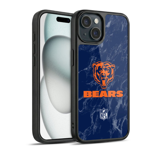 NFL Chicago Bears Graphics Coloured Marble Gel Armour Case For Apple iPhone 15