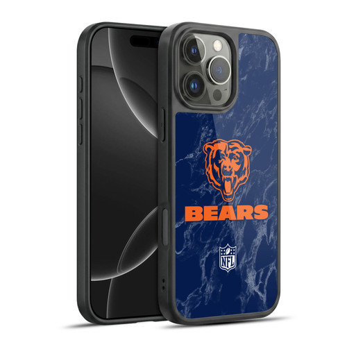 NFL Chicago Bears Graphics Coloured Marble Gel Armour Case For Apple iPhone 16 Pro Max