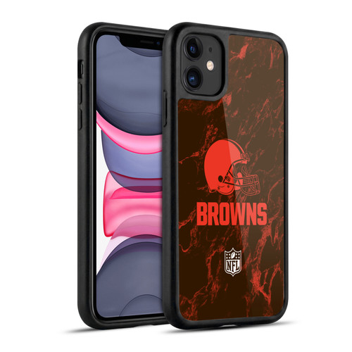 NFL Cleveland Browns Graphics Coloured Marble Gel Armour Case For Apple iPhone 11