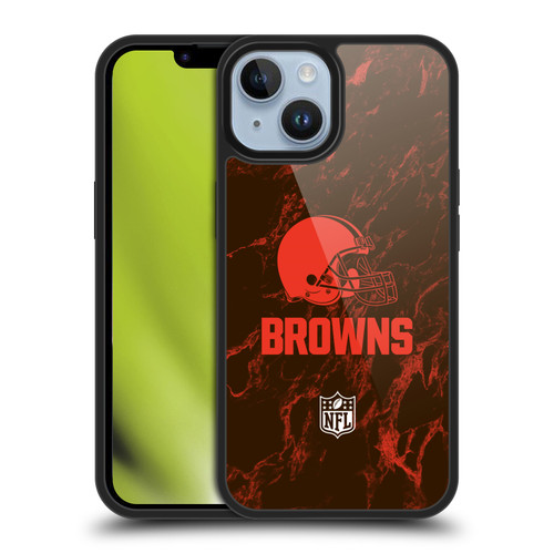 NFL Cleveland Browns Graphics Coloured Marble Gel Armour Case For Apple iPhone 14