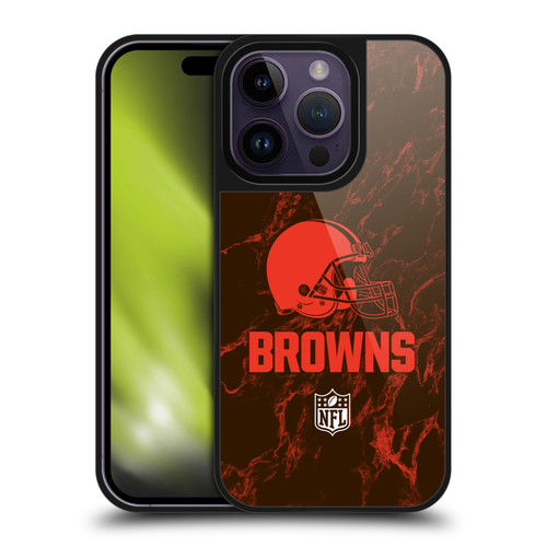 NFL Cleveland Browns Graphics Coloured Marble Gel Armour Case For Apple iPhone 14 Pro