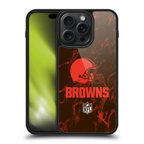 NFL Cleveland Browns Graphics Coloured Marble Gel Armour Case For Apple iPhone 15 Pro Max